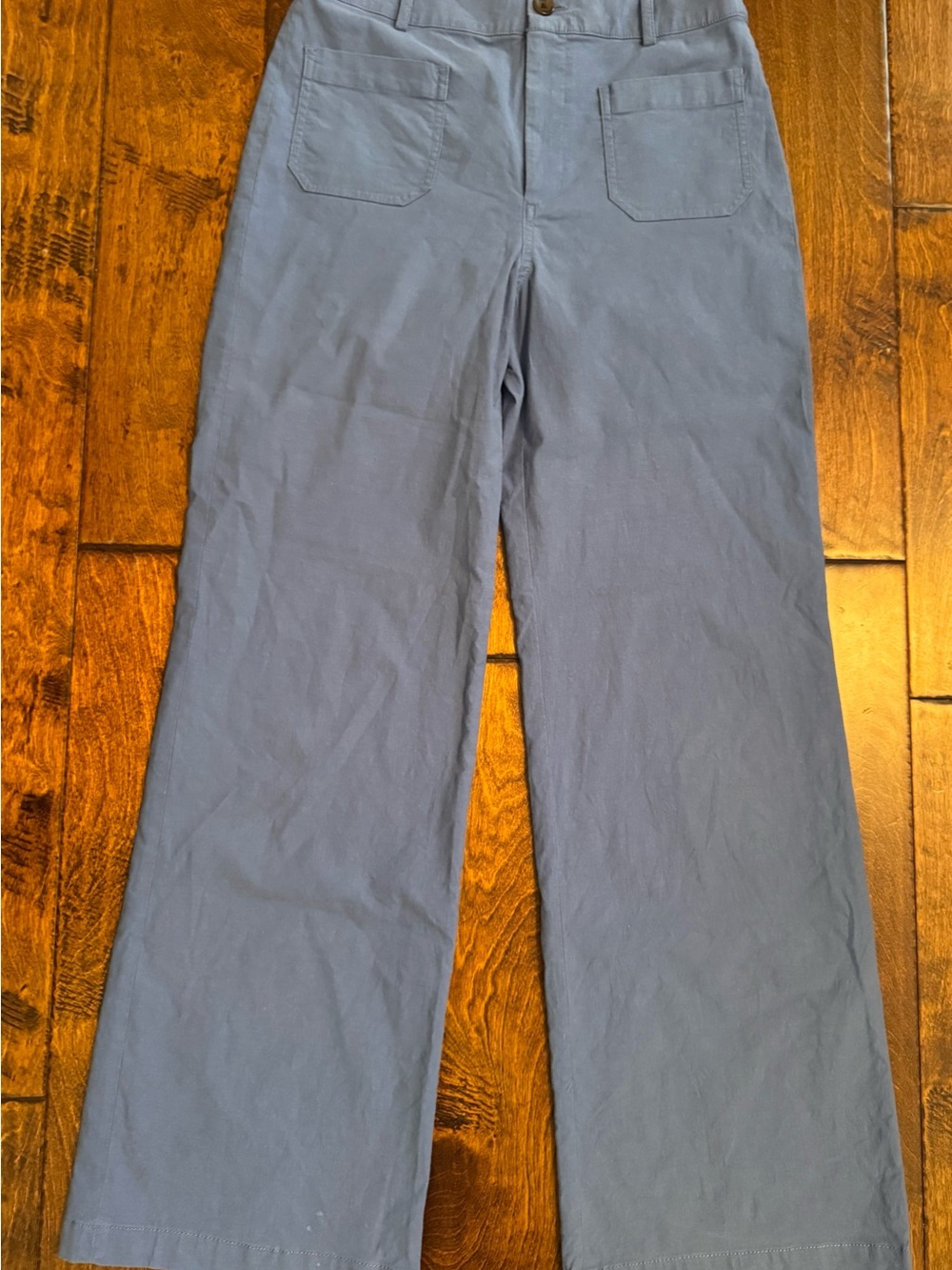 J. Crew Light Blue Wide-Leg Chinos cotton/Linen size 27